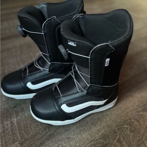 Vans Kids Black and White Snowboard Boots